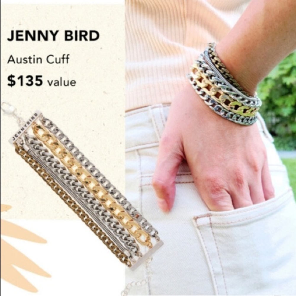 NEW Jenny Bird Austin cuff mixed metal chain bracelet